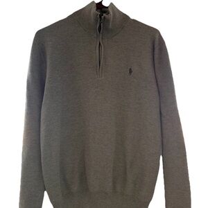 Ralph Lauren Men's Zip-Up Gray Sweater